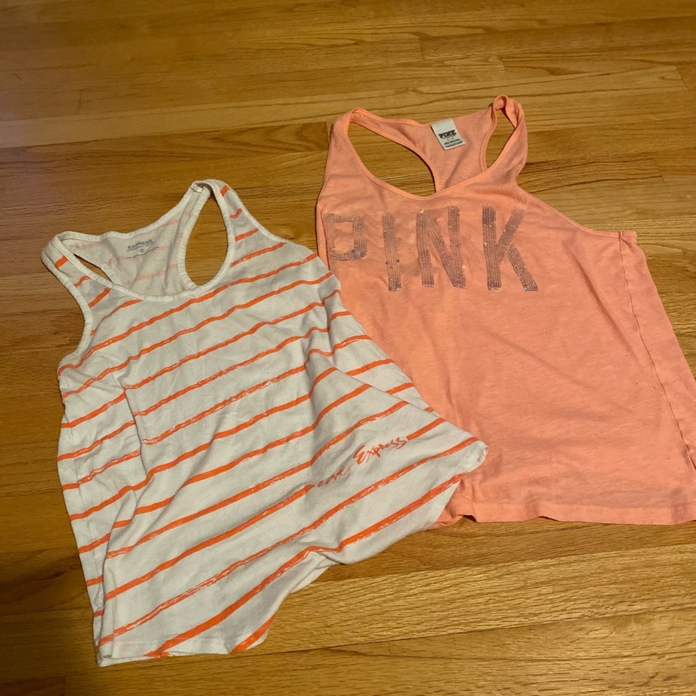 PINK and Express racer back tank tops. Size S